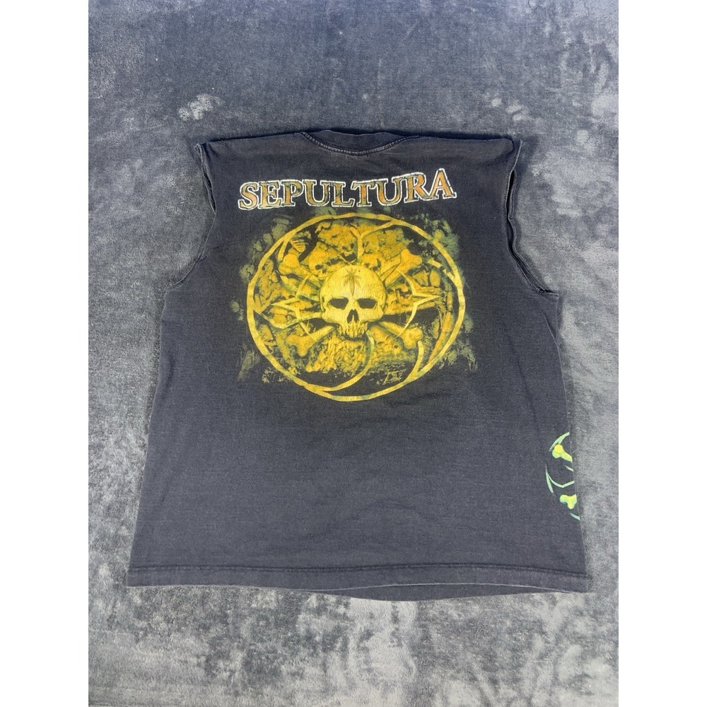 Rare Vintage Sepultura Beneath The Remains Tank Top Crazy Skull Print Sz Large‎